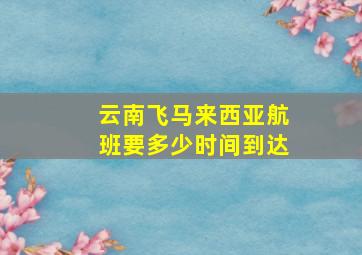 云南飞马来西亚航班要多少时间到达