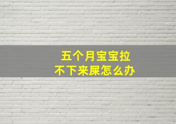 五个月宝宝拉不下来屎怎么办