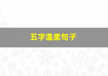 五字温柔句子