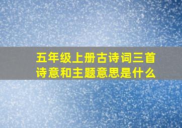 五年级上册古诗词三首诗意和主题意思是什么