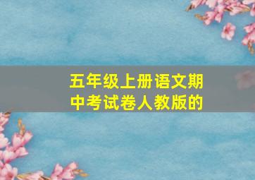 五年级上册语文期中考试卷人教版的