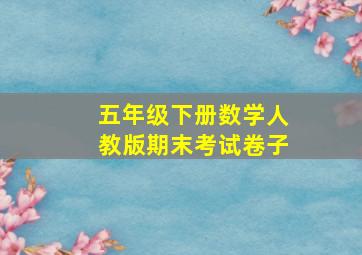 五年级下册数学人教版期末考试卷子