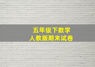 五年级下数学人教版期末试卷