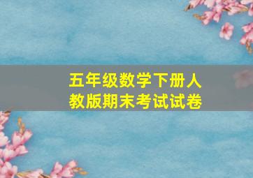 五年级数学下册人教版期末考试试卷