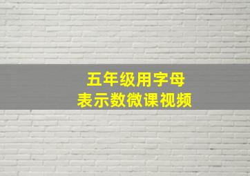 五年级用字母表示数微课视频