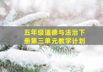 五年级道德与法治下册第三单元教学计划