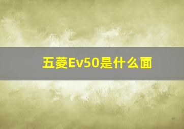 五菱Ev50是什么面