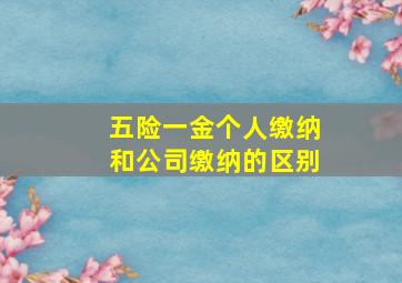 五险一金个人缴纳和公司缴纳的区别