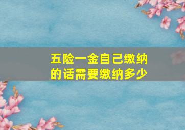 五险一金自己缴纳的话需要缴纳多少