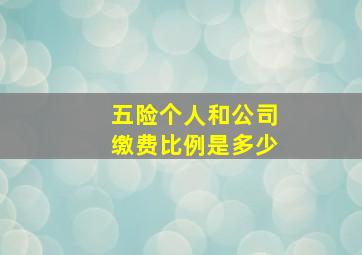 五险个人和公司缴费比例是多少