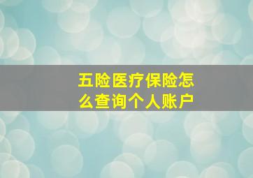 五险医疗保险怎么查询个人账户