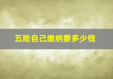 五险自己缴纳要多少钱