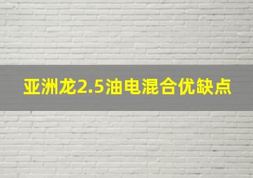 亚洲龙2.5油电混合优缺点