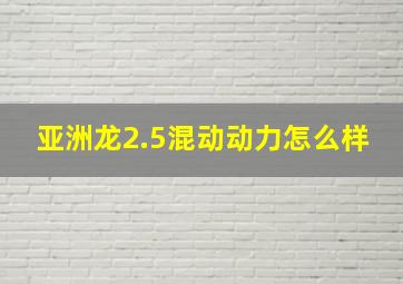 亚洲龙2.5混动动力怎么样