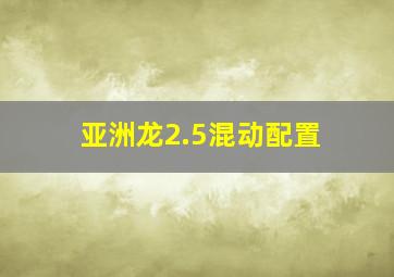 亚洲龙2.5混动配置