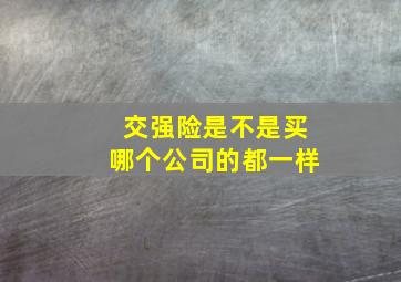 交强险是不是买哪个公司的都一样