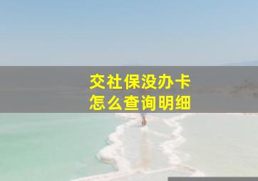 交社保没办卡怎么查询明细