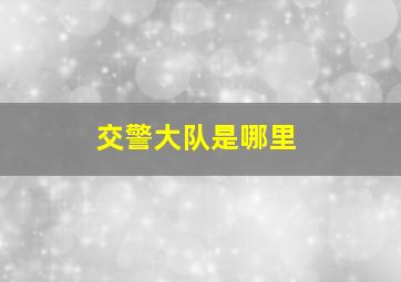 交警大队是哪里