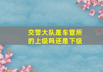 交警大队是车管所的上级吗还是下级