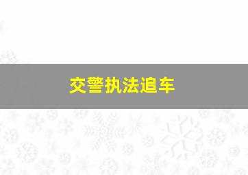 交警执法追车