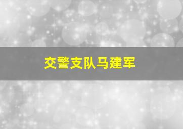 交警支队马建军