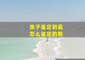 亲子鉴定到底怎么鉴定的呢