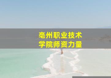 亳州职业技术学院师资力量