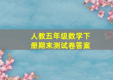 人教五年级数学下册期末测试卷答案