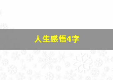 人生感悟4字