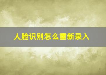 人脸识别怎么重新录入