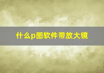 什么p图软件带放大镜