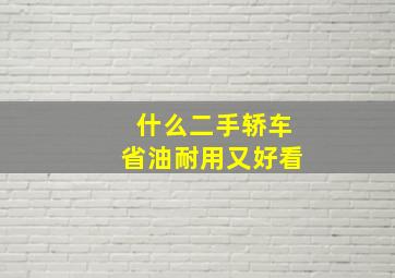 什么二手轿车省油耐用又好看