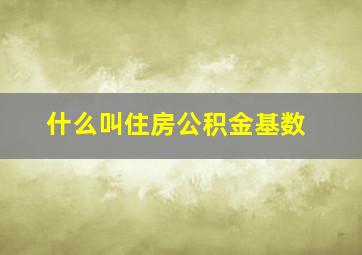 什么叫住房公积金基数