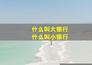 什么叫大银行什么叫小银行