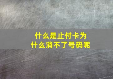 什么是止付卡为什么消不了号码呢