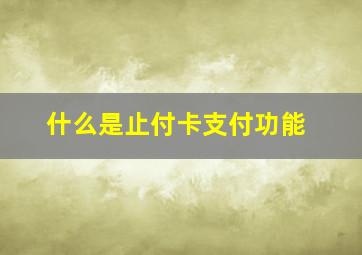 什么是止付卡支付功能