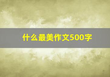 什么最美作文500字