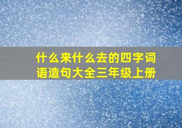 什么来什么去的四字词语造句大全三年级上册