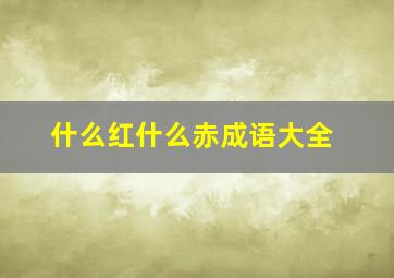 什么红什么赤成语大全