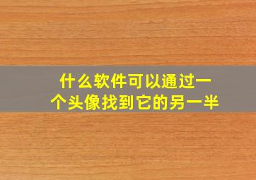 什么软件可以通过一个头像找到它的另一半