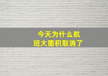 今天为什么航班大面积取消了