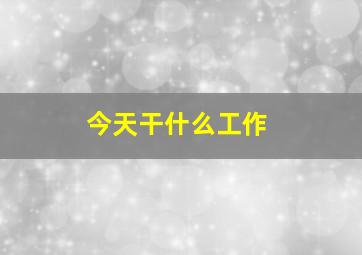 今天干什么工作