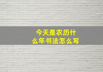 今天是农历什么年书法怎么写