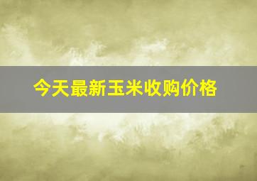 今天最新玉米收购价格