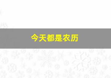 今天都是农历