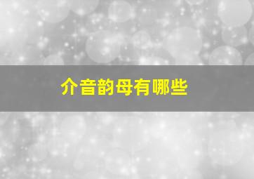 介音韵母有哪些