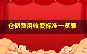 仓储费用收费标准一览表