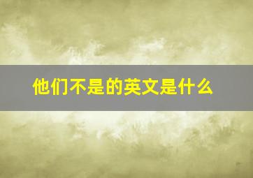 他们不是的英文是什么