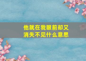 他就在我眼前却又消失不见什么意思