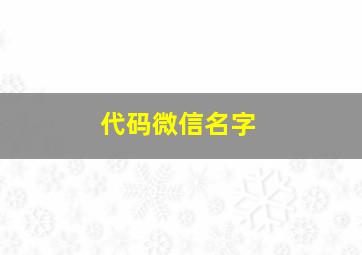 代码微信名字